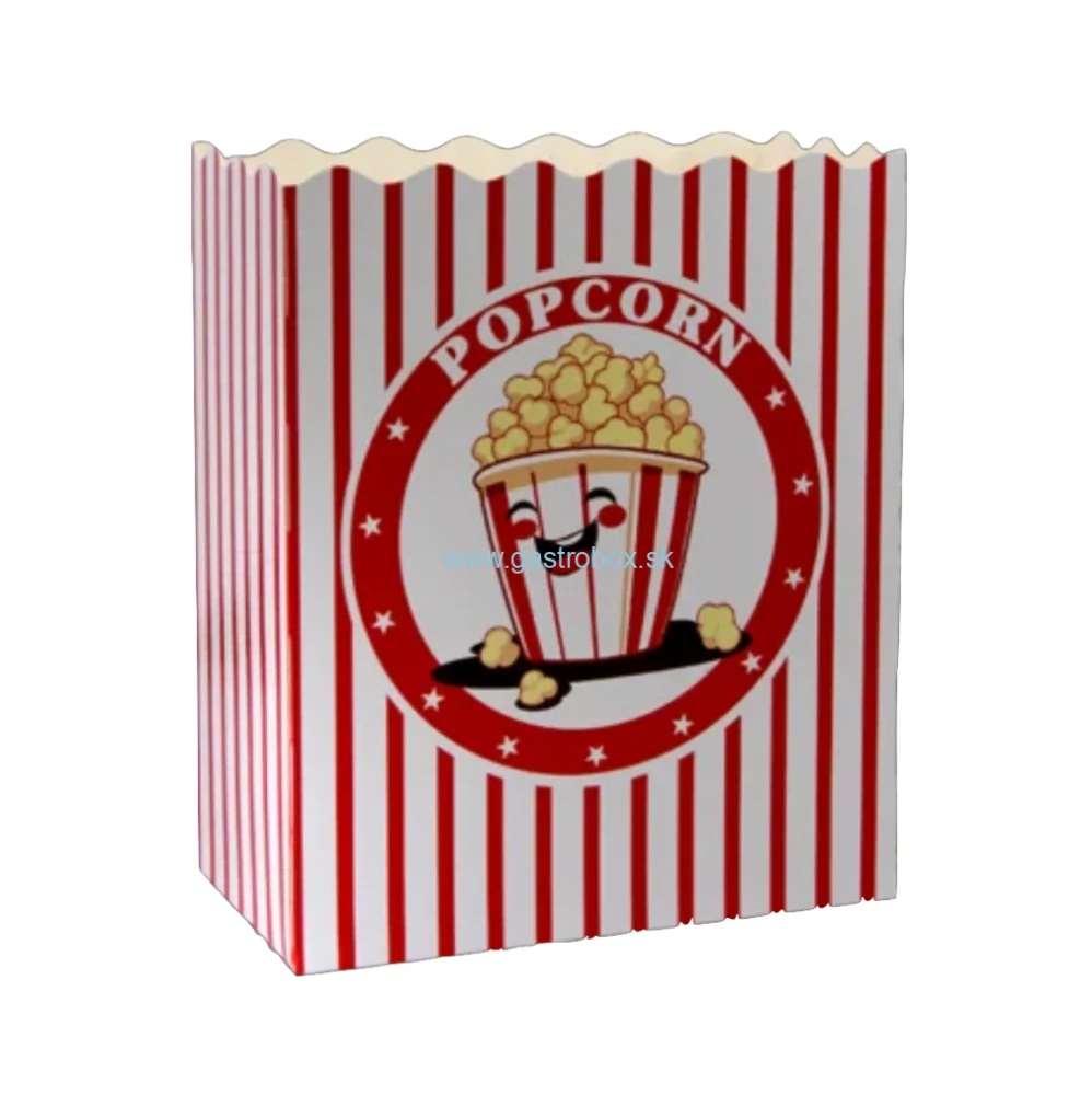 Papierová krabička na popcorn s potlačou L, 10ks