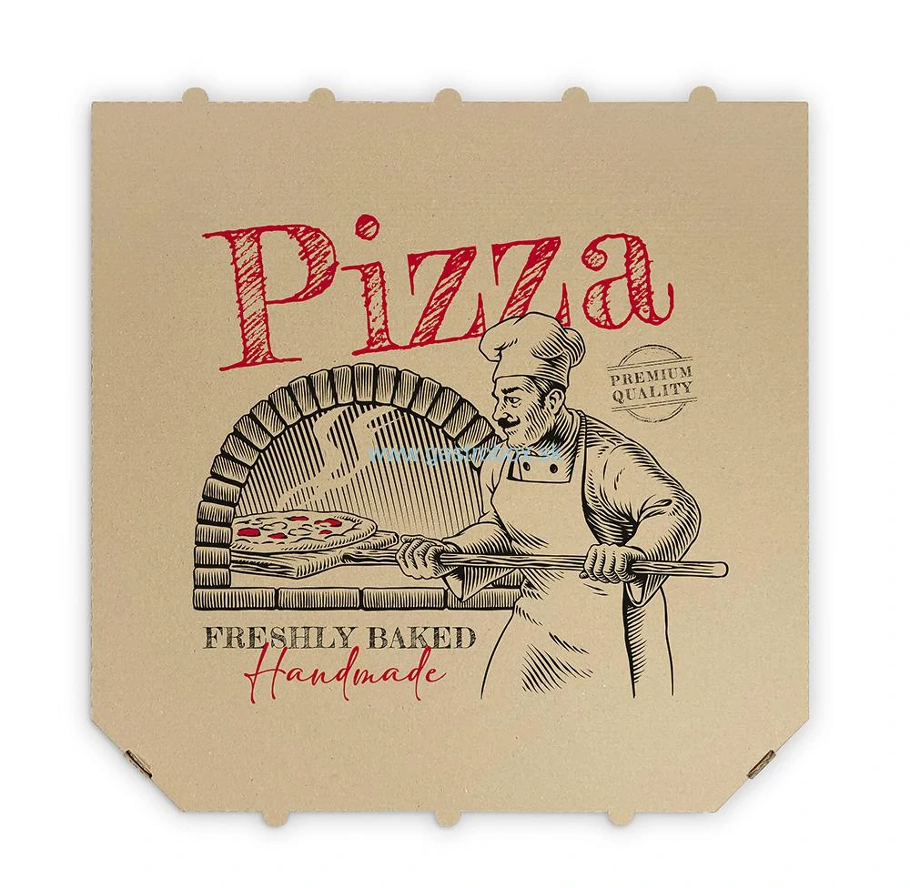 Pizza krabica KUCHÁR 45 x 45 x 4,5 cm hnedá, 50 ks