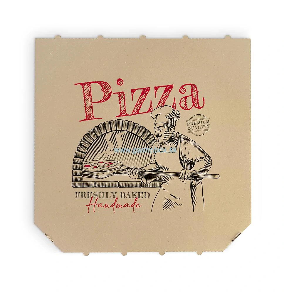 Pizza krabica KUCHÁR 50 x 50 x 4,5 cm hnedá, 50 ks