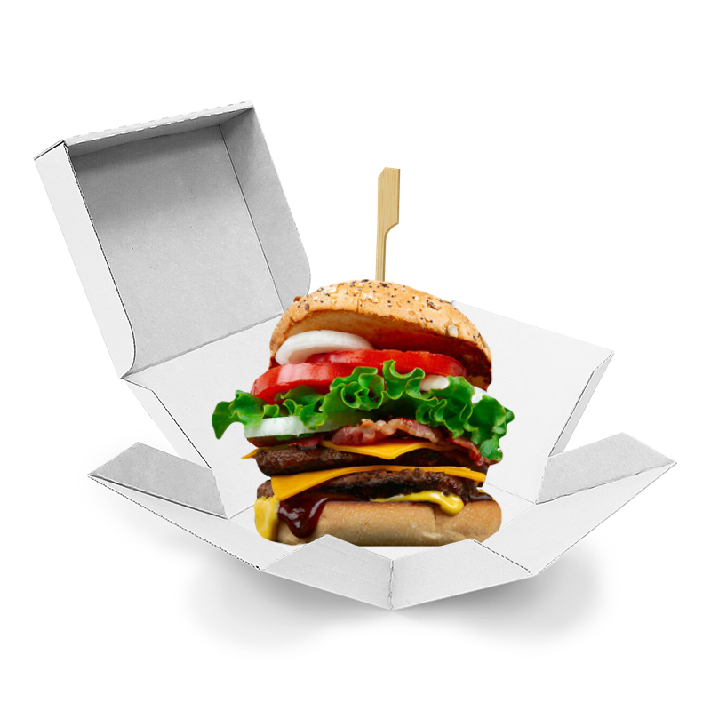 Obal na hamburger 13x13x11 cm biely, 100ks