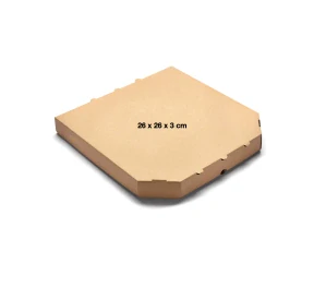 Pizza krabica hnedá 26 x 26 x 3 cm, 100 ks