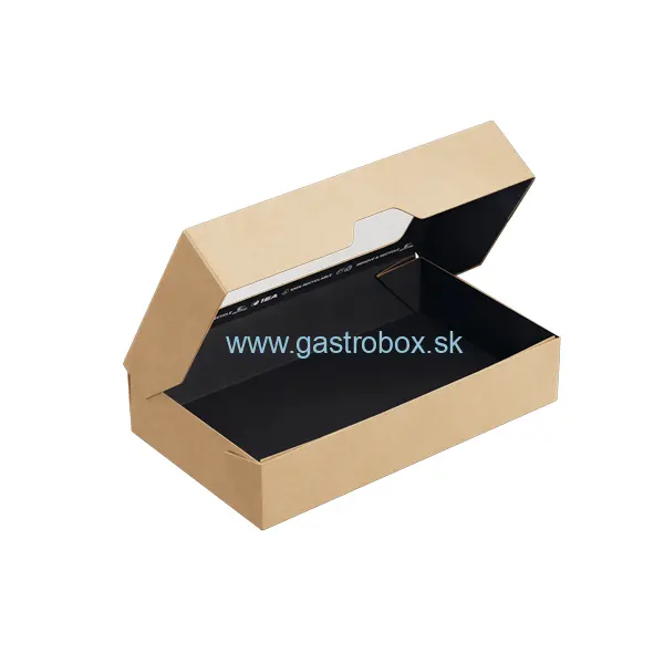 Bio misky ONE BOX 1000ml kraft čierne, nepremastiteľné, 25ks