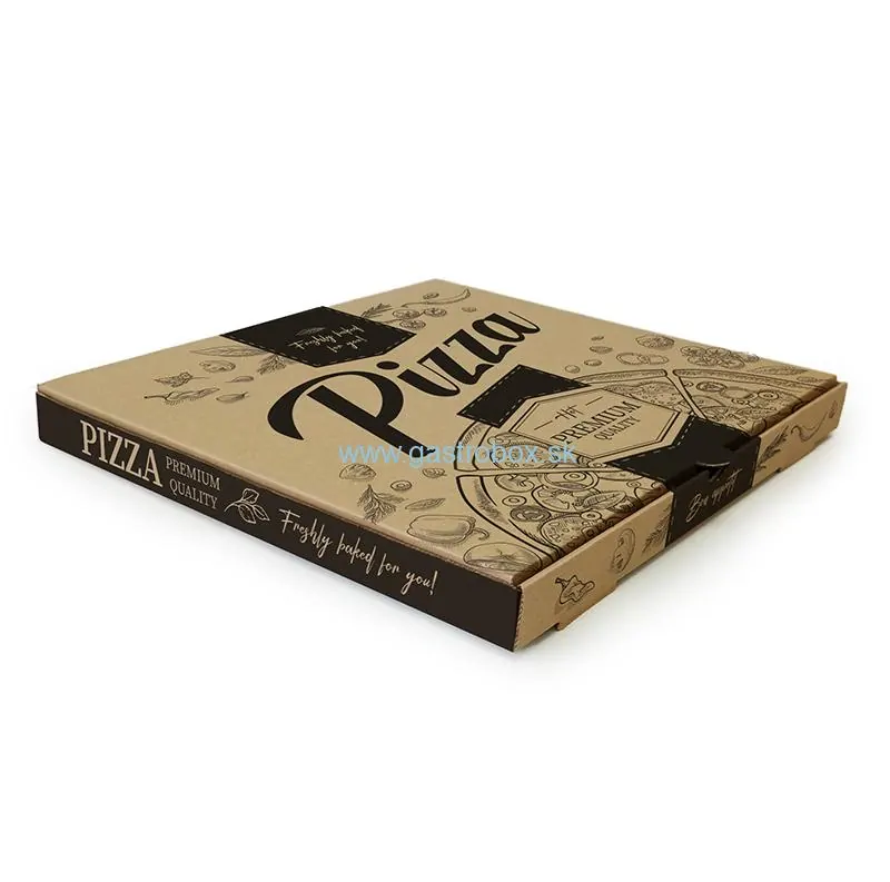 !AKCIA! Pizza krabica PREMIUM hnedá 32,5 x 32,5 x 3 cm, 100 ks