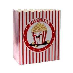 Papierová krabička na popcorn s potlačou L, 10ks